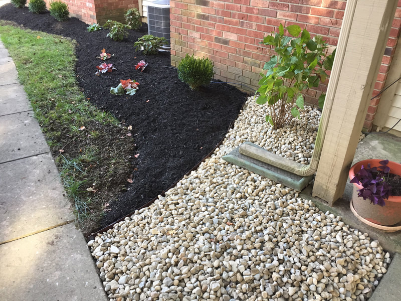 River Rock with Metal Edging